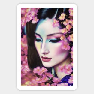 Cherry Blossom Lady Sticker